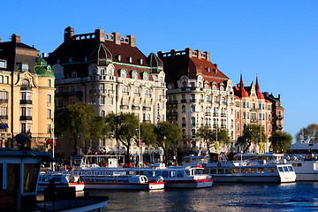 Image showing Old buildings on Strandvagen in Ostermalm