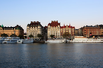 Image showing Old buildings on Strandvagen in Ostermalm