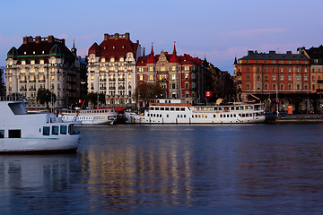 Image showing Old buildings on Strandvagen in Ostermalm