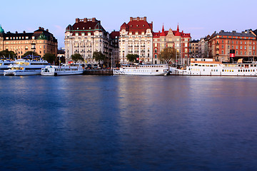 Image showing Old buildings on Strandvagen in Ostermalm