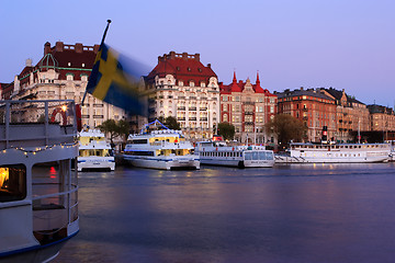 Image showing Old buildings on Strandvagen in Ostermalm