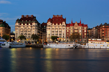 Image showing Old buildings on Strandvagen in Ostermalm