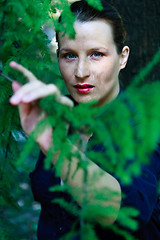 Image showing Beautiful young woman in nature