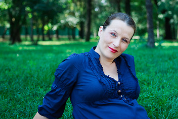 Image showing Beautiful young woman in nature