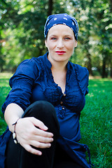 Image showing Beautiful young woman in nature