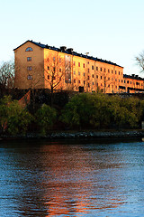 Image showing Building in Skepsholmen - reflected in water