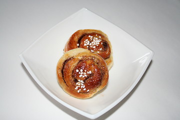 Image showing Two cinnamon-bolls