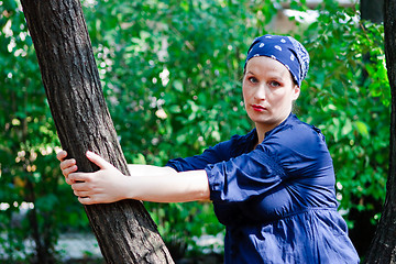 Image showing Beautiful young woman in nature