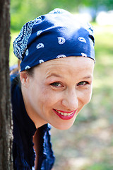 Image showing Beautiful young woman laughing closeup