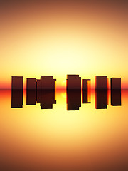 Image showing Abstract Rectangle Sunset 