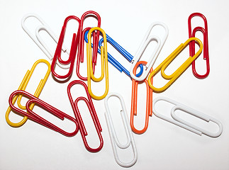 Image showing coloured paper clips