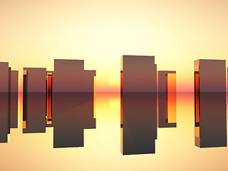 Image showing Abstract Rectangle Sunset 