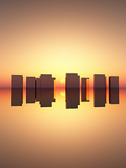 Image showing Abstract Rectangle Sunset 