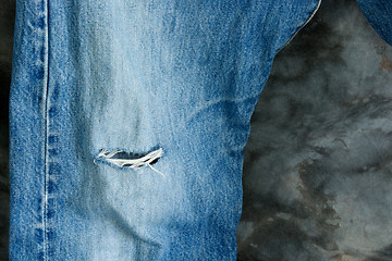 Image showing old blue jeans