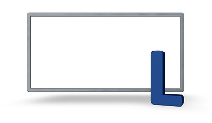 Image showing blank sign and letter l