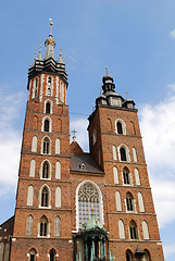 Image showing The tower of Mariacki Church in Cracow