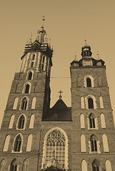 Image showing The tower of Mariacki Church in Cracow, Poland