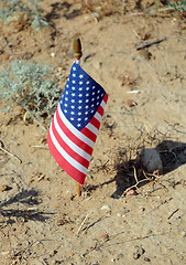 Image showing US Flag in the Middle of Nowhere