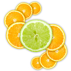 Image showing Abstract group of cross citrus fruits