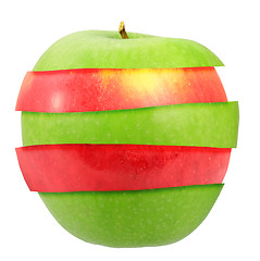 Image showing Sandwich of green and red apple