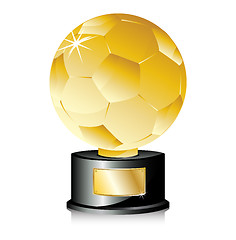 Image showing Golden Ball Soccer Trophy Champion.