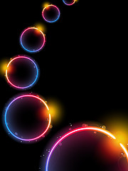 Image showing Rainbow Circle Background with Sparkles and Swirls. 