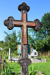 Image showing Old wooden painted cross