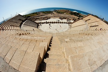 Image showing Caesarea amphitheater fisheye view
