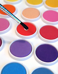 Image showing watercolors and brush