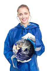 Image showing doctor exam earth