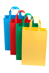 Image showing Row of shopping bags