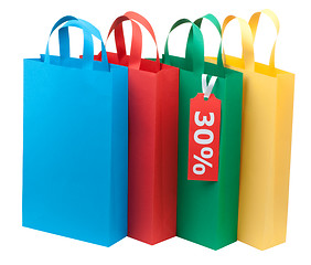 Image showing Four colorful shopping bags