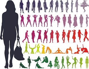 Image showing Vector Silhouettes Women
