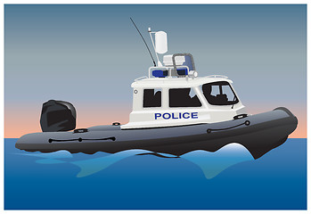 Image showing Police motor boat