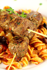 Image showing Skewers And Pasta