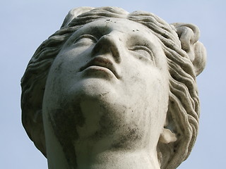 Image showing Stone woman looking up