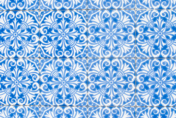 Image showing Traditional Portuguese glazed tiles