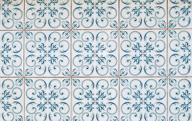 Image showing Traditional Portuguese glazed tiles