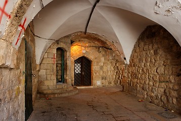 Image showing Ancient arched passage in Jerusalem Old City