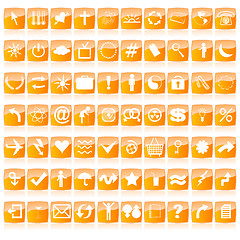 Image showing Glossy web buttons in orange tones