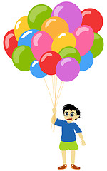 Image showing Litlle boy with baloons