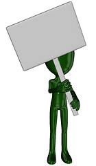 Image showing Michael with sign in poses