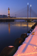 Image showing Bridge Over Snowy Harbour