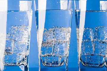 Image showing three glasses with cold water