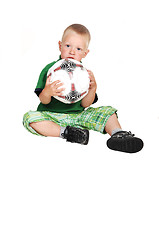 Image showing Little boy with football.