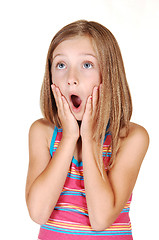 Image showing Young girl is scared.