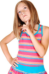 Image showing Young girl thinking.