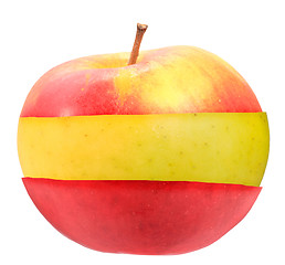 Image showing Sandwich of red and yellow apple