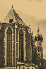 Image showing The tower of Mariacki Church in Cracow, Poland