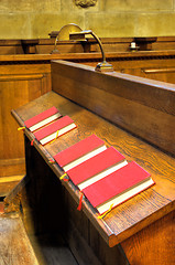 Image showing Bibles in choir chapel. Saint Vitus Cathedral  Prague, Prague castle, Czech Republic - interior -choir chapel.